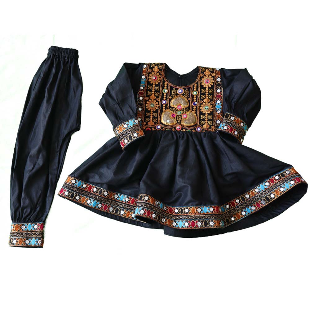 Afghani Traditional Frock Black