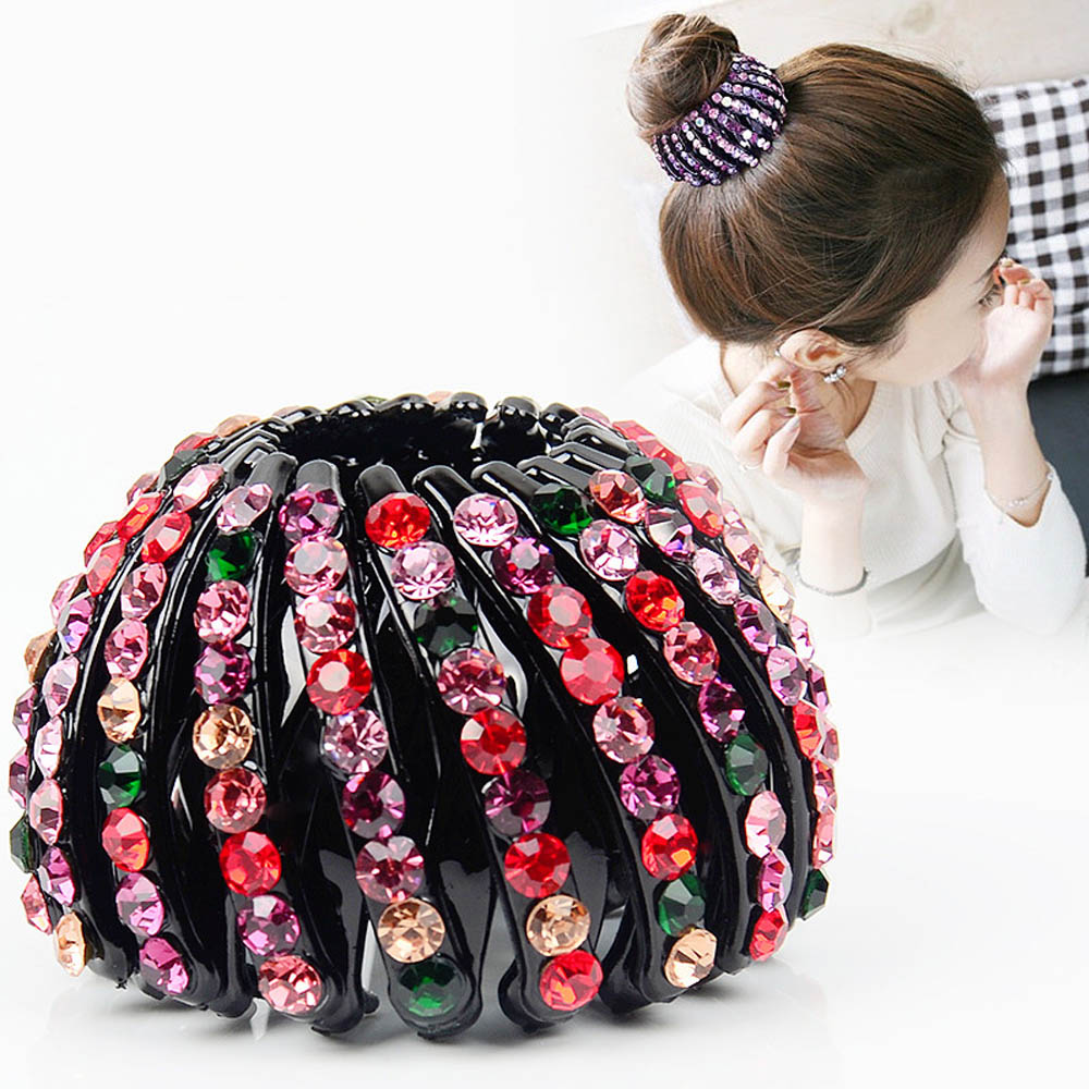 Bird Nest Shaped Hair Clips Hair Claw Clamps Bun Makers Expandable Ponytail Holder Hair Accessories for Women and Girls