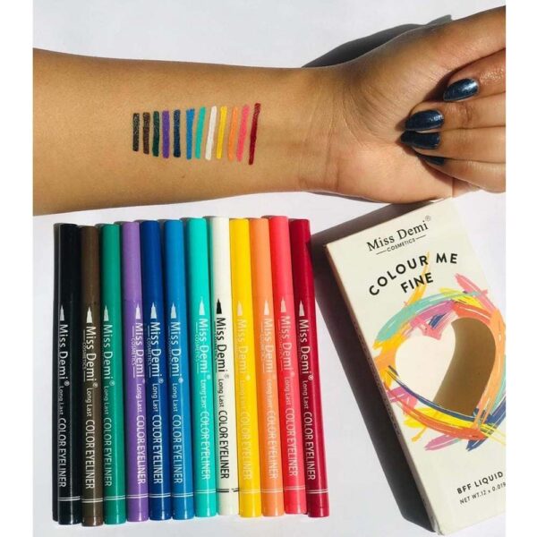 Marker Eyeliner Colorful Liquid Waterproof Eyeliner Pencils liquid liners Eyeliner Pack of 12 -