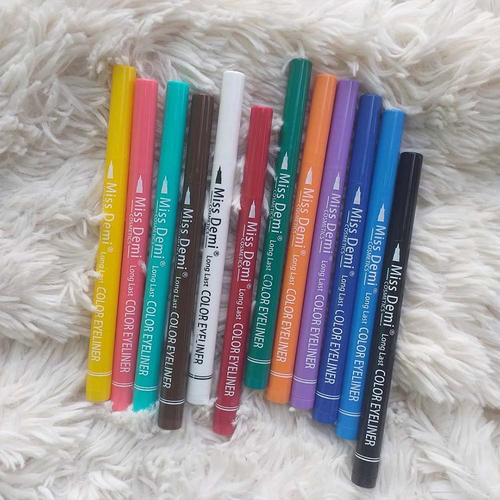 Marker Eyeliner Colorful Liquid Waterproof Eyeliner Pencils liquid liners Eyeliner Pack of 12 –