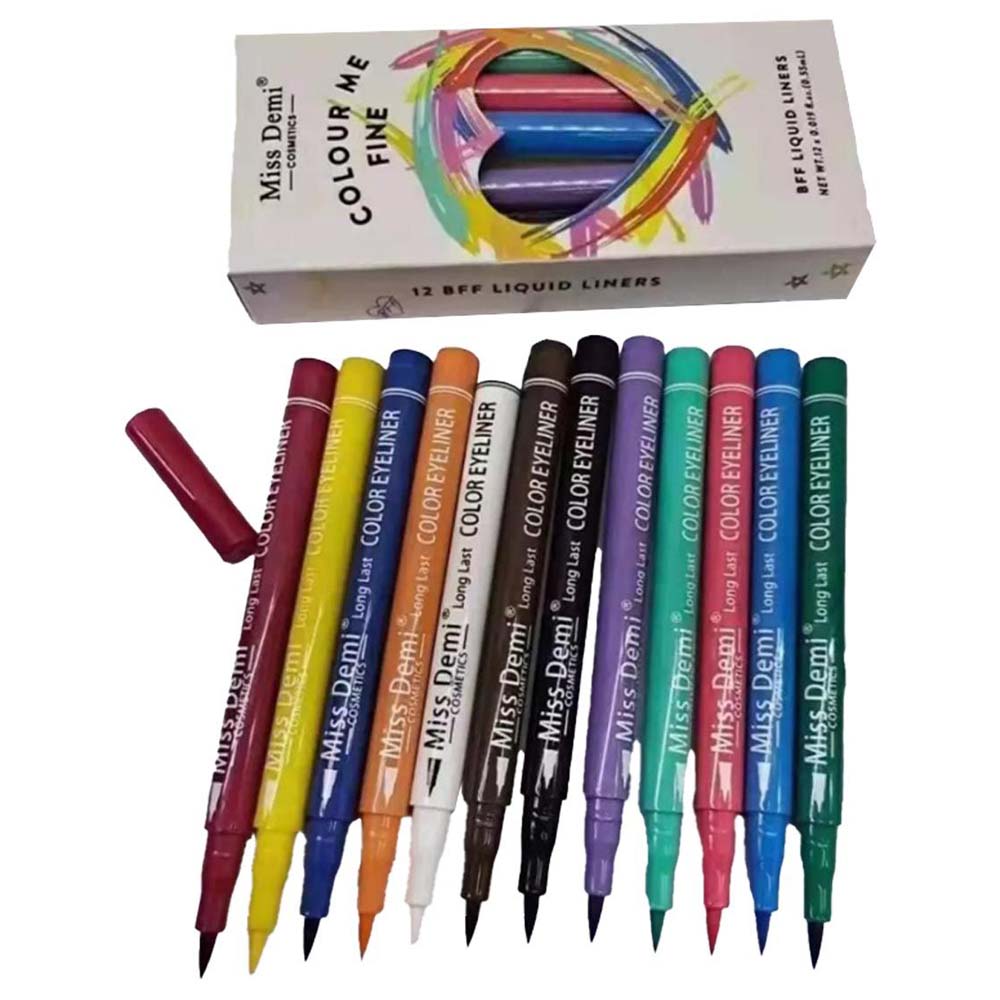 Marker Eyeliner Colorful Liquid Waterproof Eyeliner Pencils liquid liners Eyeliner Pack of 12 –