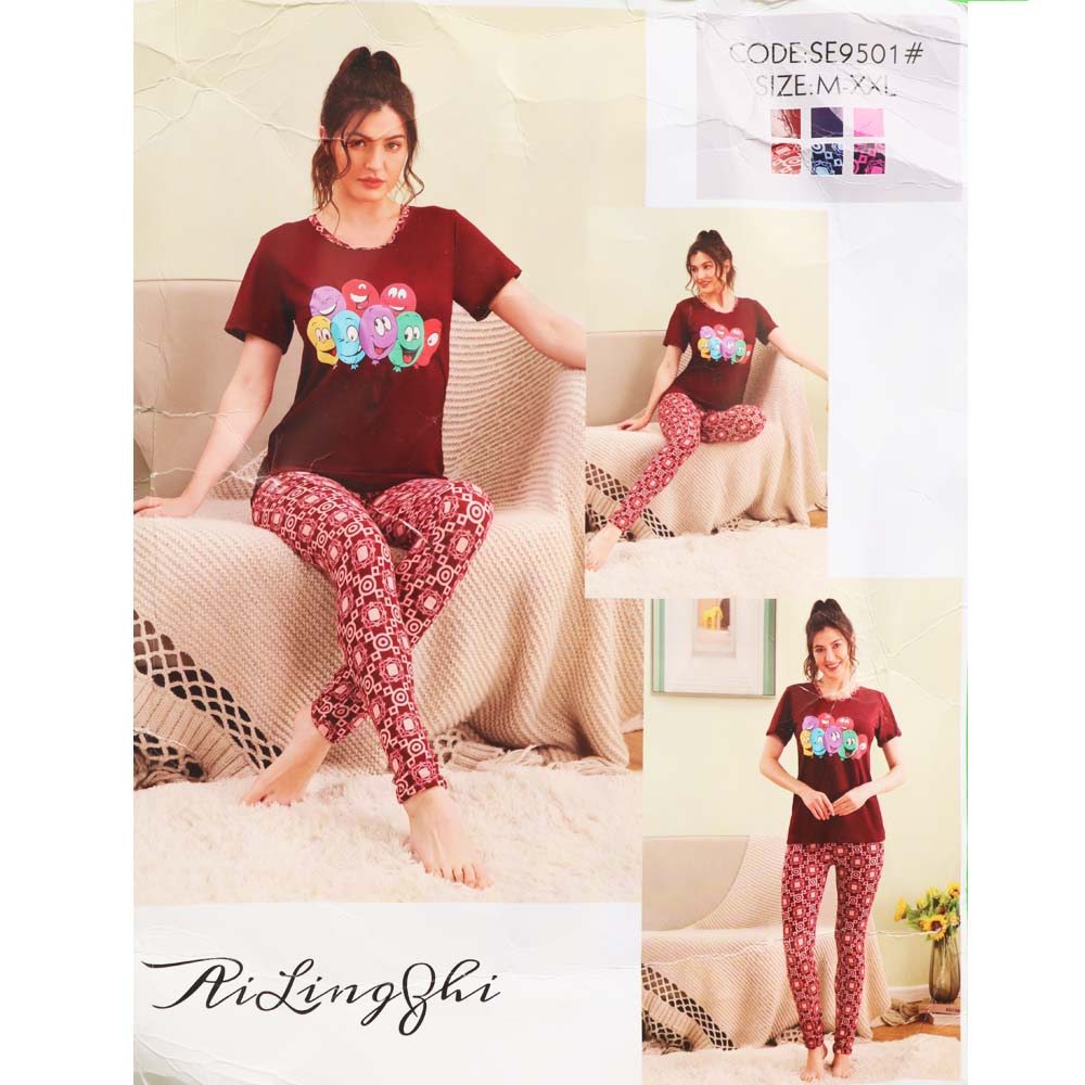 T-Shirt and Pajama Sleep Wear Sexy Night Suit For Women Night Dress For Women and Girls