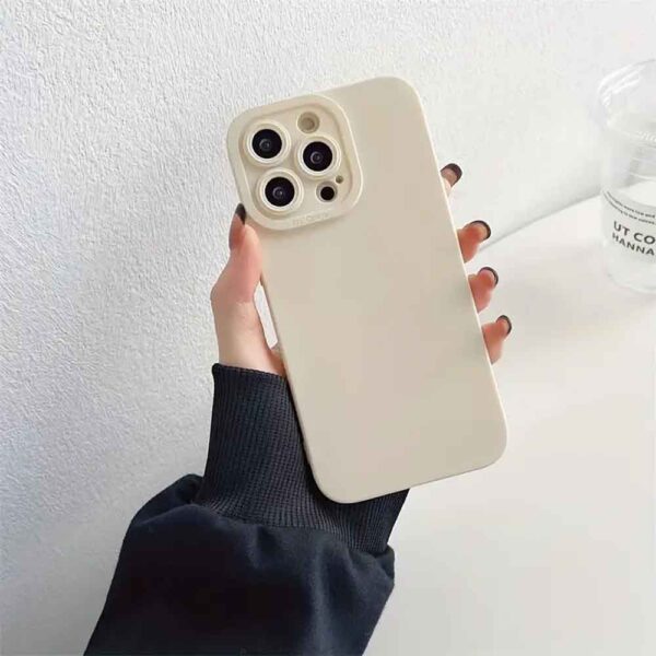 Luxury Soft Matte White Phone Case For iPhone 14 13 12 Original Liquid Silicone Shockproof Cover