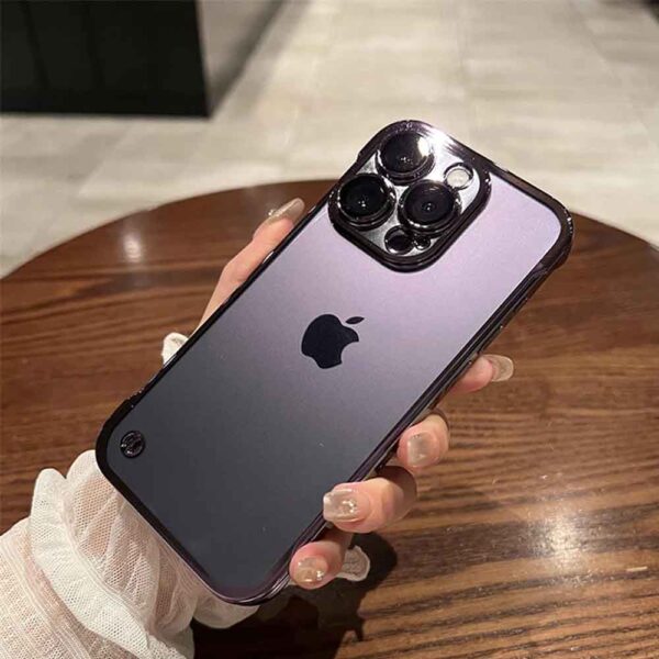 Ultra Thin Frameless Plating Transparent Phone Case For iPhone 14 13 12 11 Pro Max 14Plus Luxury Shockproof Bumper Hard PC Cover